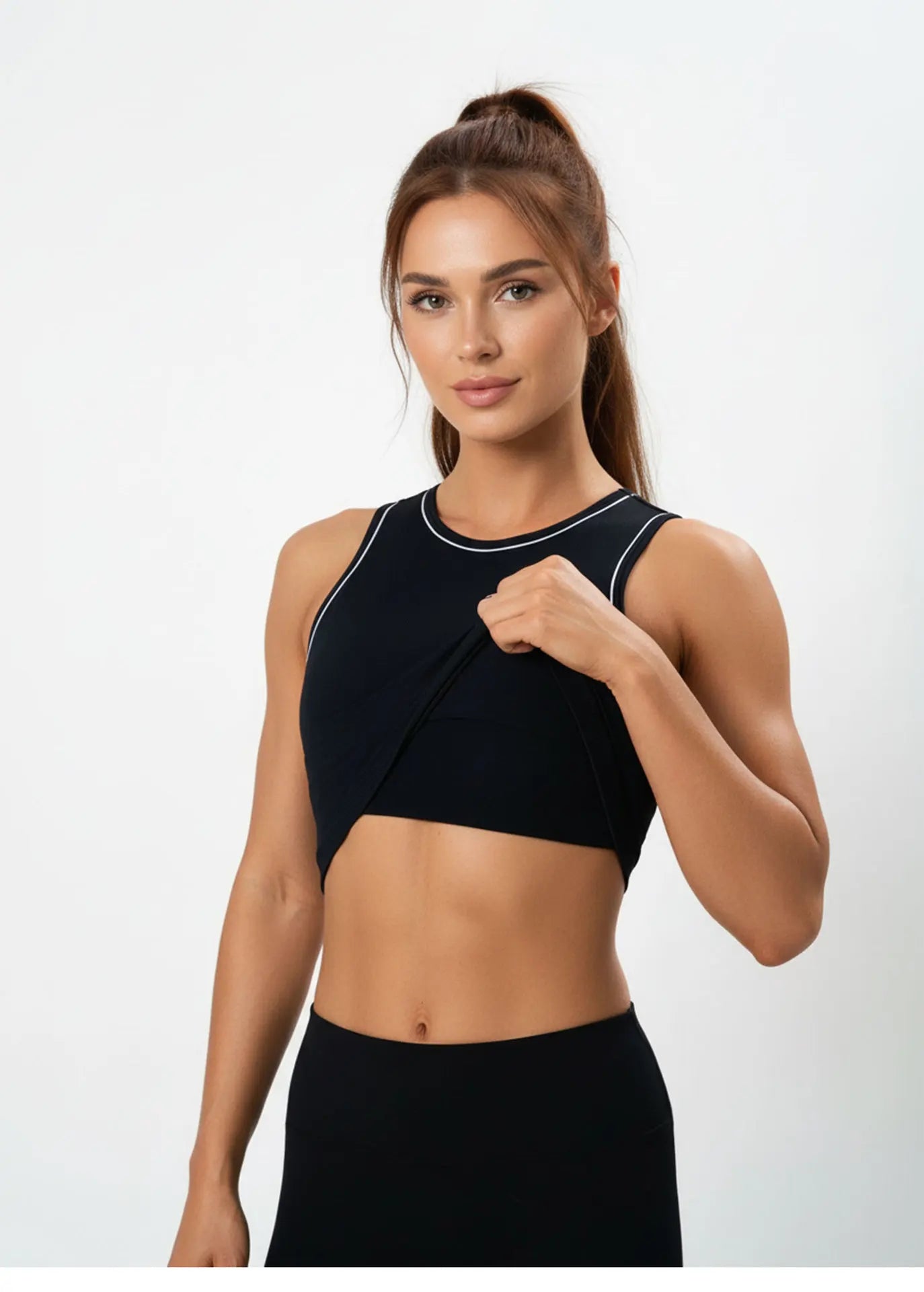 Crop Top "Contrast Edge"
